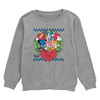 Boys 6-20 Sonic The Hedgehog And Friends Christmas Wreath Fleece Sweatshirt