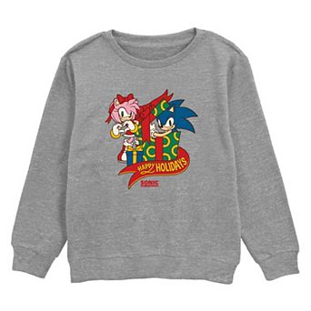 Boys 6-20 Sonic The Hedgehog And Amy Rose Happy Holidays Fleece Sweatshirt
