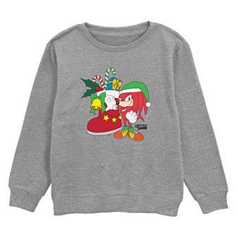 Boys 8-20 Sonic The Hedgehog Knuckles Big Christmas Stocking Fleece Sweatshirt