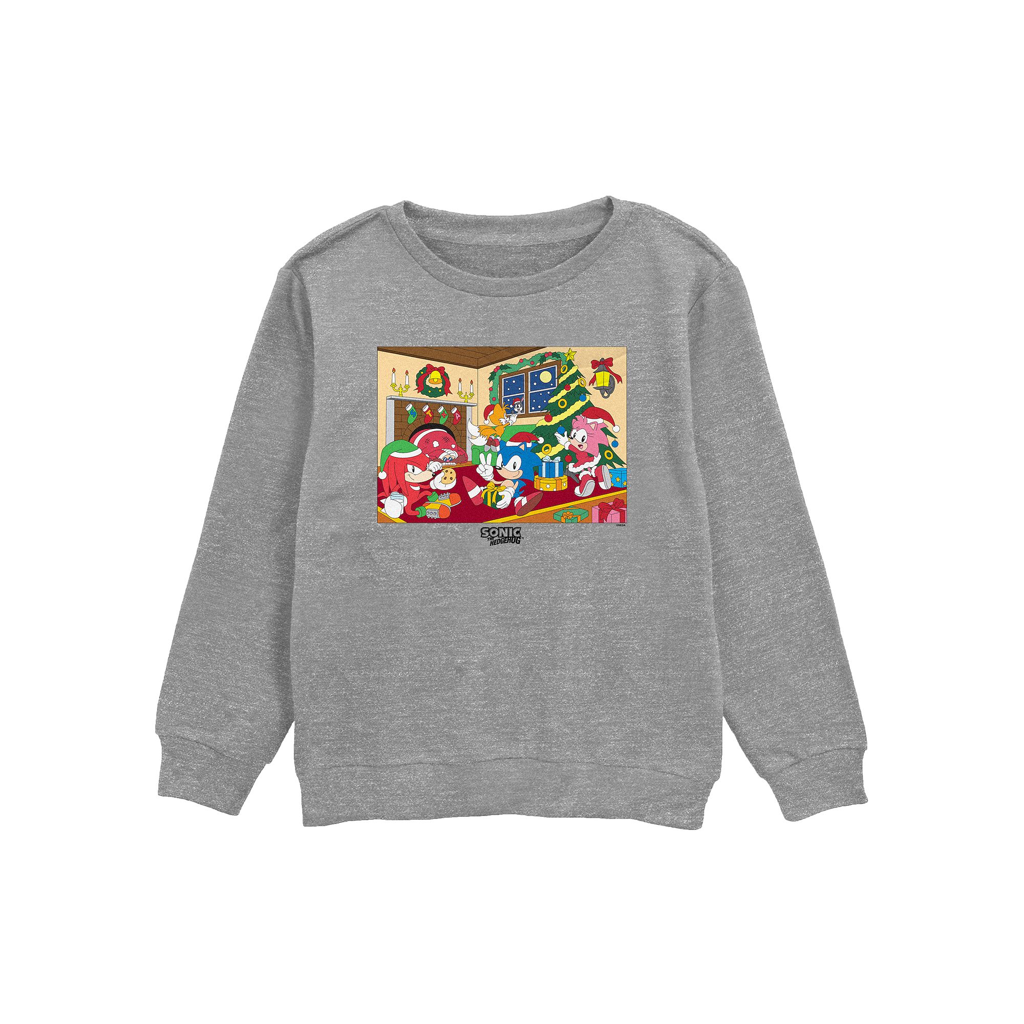 Boys 8-20 Sonic The Hedgehog And Friends Christmas Scene Fleece Sweatshirt,