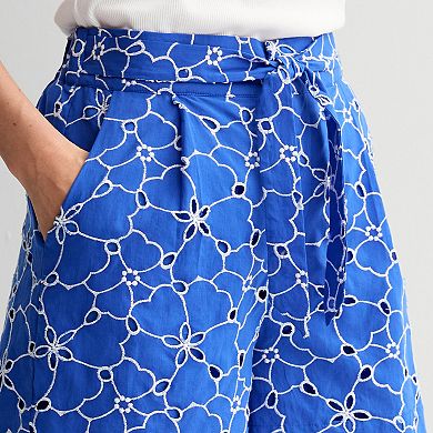 Women’s Draper James Embroidered Tie Waist Shorts