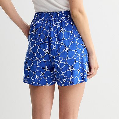 Women’s Draper James Embroidered Tie Waist Shorts