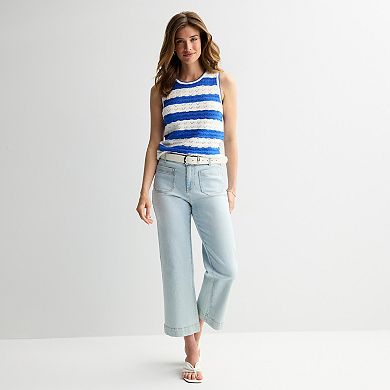 Women's Draper James Striped Pointelle Tank