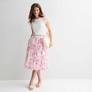 Women's Draper James Eyelet Tiered Skirt