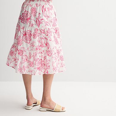 Women's Draper James Eyelet Tiered Skirt