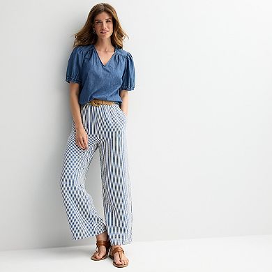 Women's Draper James V-Neck Puff Sleeve Top