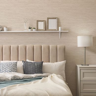 Tempaper Faux Horizontal Grasscloth Peel and Stick Wallpaper