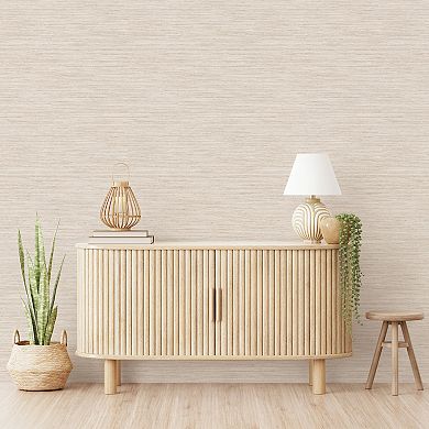 Tempaper Faux Horizontal Grasscloth Peel and Stick Wallpaper