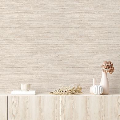 Tempaper Faux Horizontal Grasscloth Peel and Stick Wallpaper