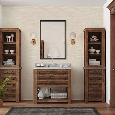 Tempaper Faux Horizontal Grasscloth Peel and Stick Wallpaper