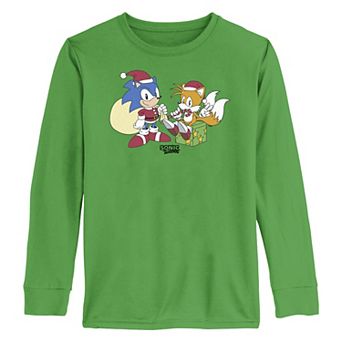 Boys 8-20 Sonic The Hedgehog Santa's Helpers Long Sleeve Graphic Tee