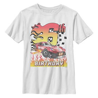 Boys 8-20 Hot Wheels 6th Birthday Graphic Tee
