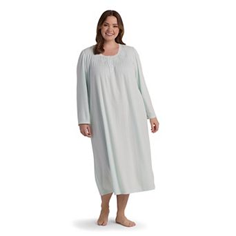 Plus Size Miss Elaine Essentials Honeycomb Long Nightgown