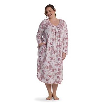 Plus Size Miss Elaine Essentials Cottonessa Long Nightgown
