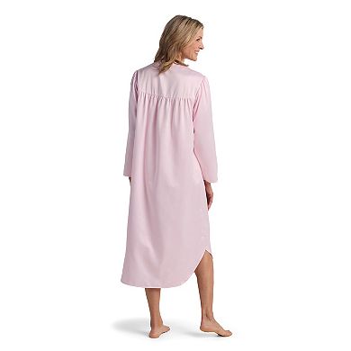 Women's Miss Elaine Essentials Brushed Back Satin Long Nightgown