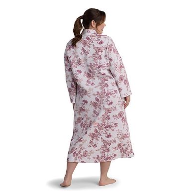 Plus Size Miss Elaine Essentials Quilt In Knit Long Robe