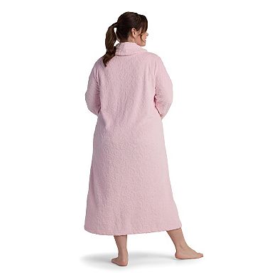 Plus Size Miss Elaine Essentials French Fleece Long Robe
