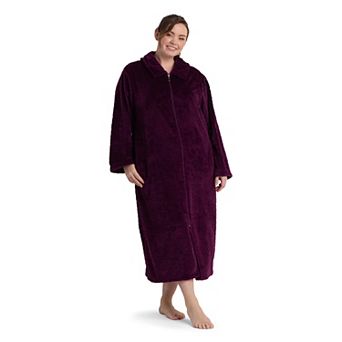 Plus Size Miss Elaine Essentials French Fleece Long Robe