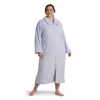 Plus Size Miss Elaine Essentials French Fleece Long Robe
