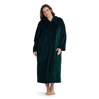 Plus Size Miss Elaine Essentials French Fleece Long Robe