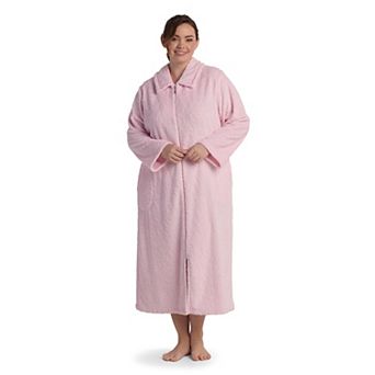 Plus Size Miss Elaine Essentials French Fleece Long Robe