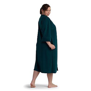 Plus Size Miss Elaine Essentials Brushed Back Terry Long Robe