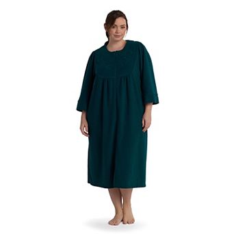 Plus Size Miss Elaine Essentials Brushed Back Terry Long Robe