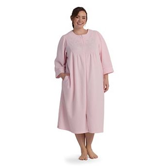 Plus Size Miss Elaine Essentials Brushed Back Terry Long Robe