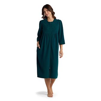 Petite Miss Elaine Essentials Brushed Back Terry Long Robe