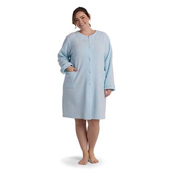 Plus Size Miss Elaine Essentials Micro Fleece Short Robe