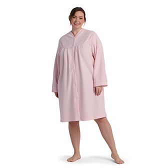 Plus Size Miss Elaine Essentials Brushed Back Terry Short Robe