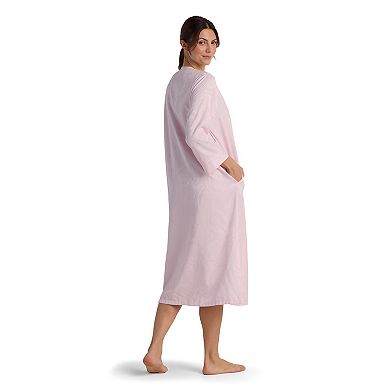 Petite Miss Elaine Essentials Brushed Back Satin Long Robe