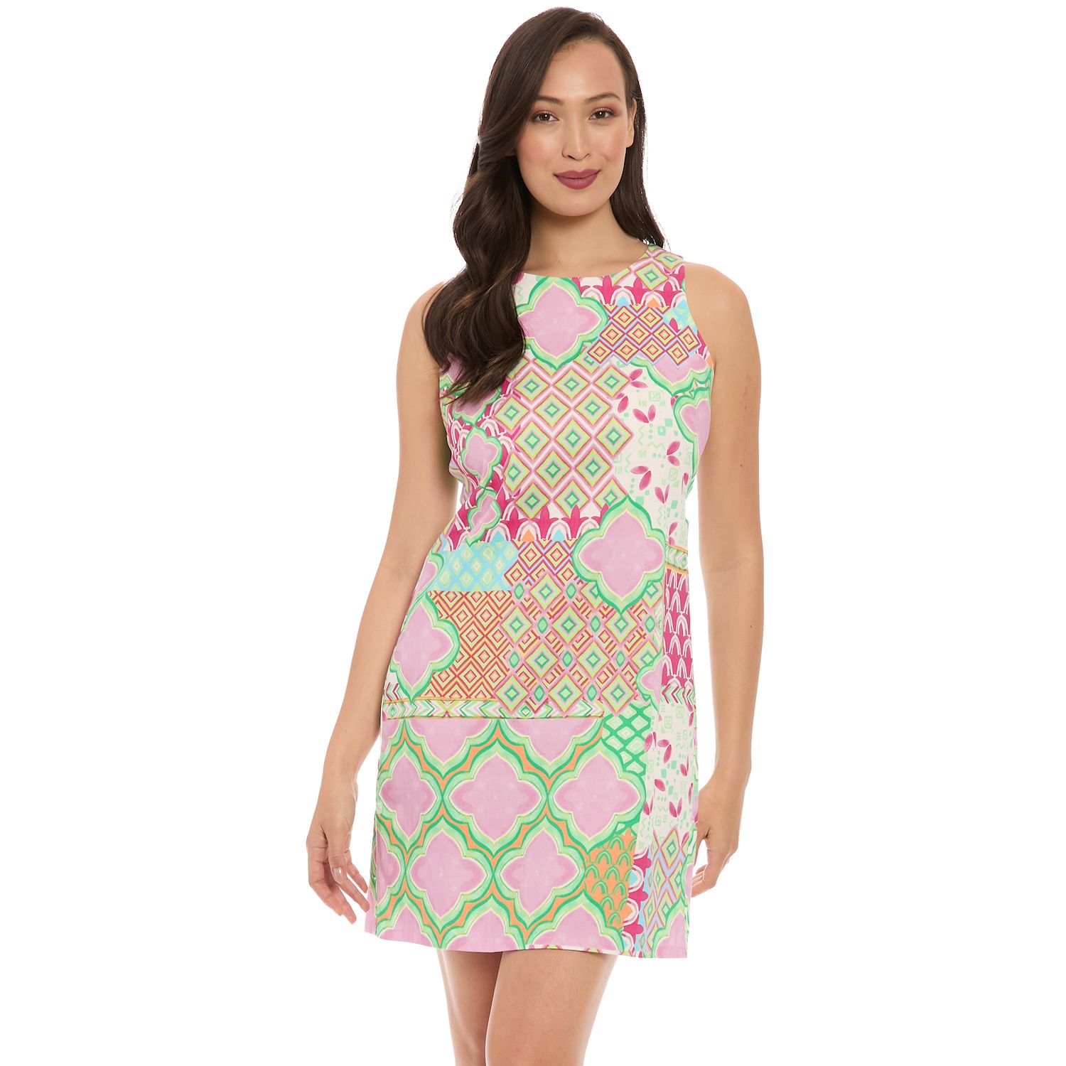 Женские платья London Times Petite London Times Sleeveless Sateen Shift Mini Dress