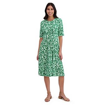 Petite London Times Elbow Sleeve Inset Waist Midi Dress