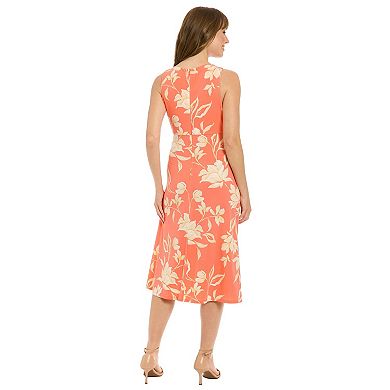 Petite London Times Sleeveless Keyhole Fit & Flare Midi Dress