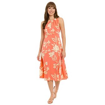 Petite London Times Sleeveless Keyhole Fit & Flare Midi Dress