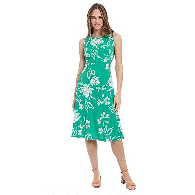 Petite London Times Sleeveless Keyhole Fit Flare Midi Dress