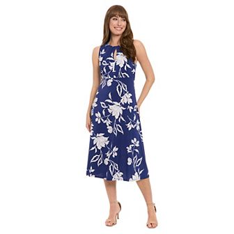 Petite London Times Sleeveless Keyhole Fit & Flare Midi Dress