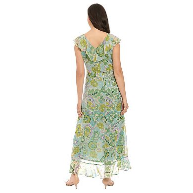 Petite London Times Ruffle Wrap Maxi Dress