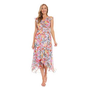 Petite London Times Ruffle Wrap Maxi Dress