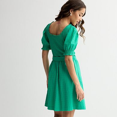 Women's Draper James Puff Sleeve Squareneck Dress