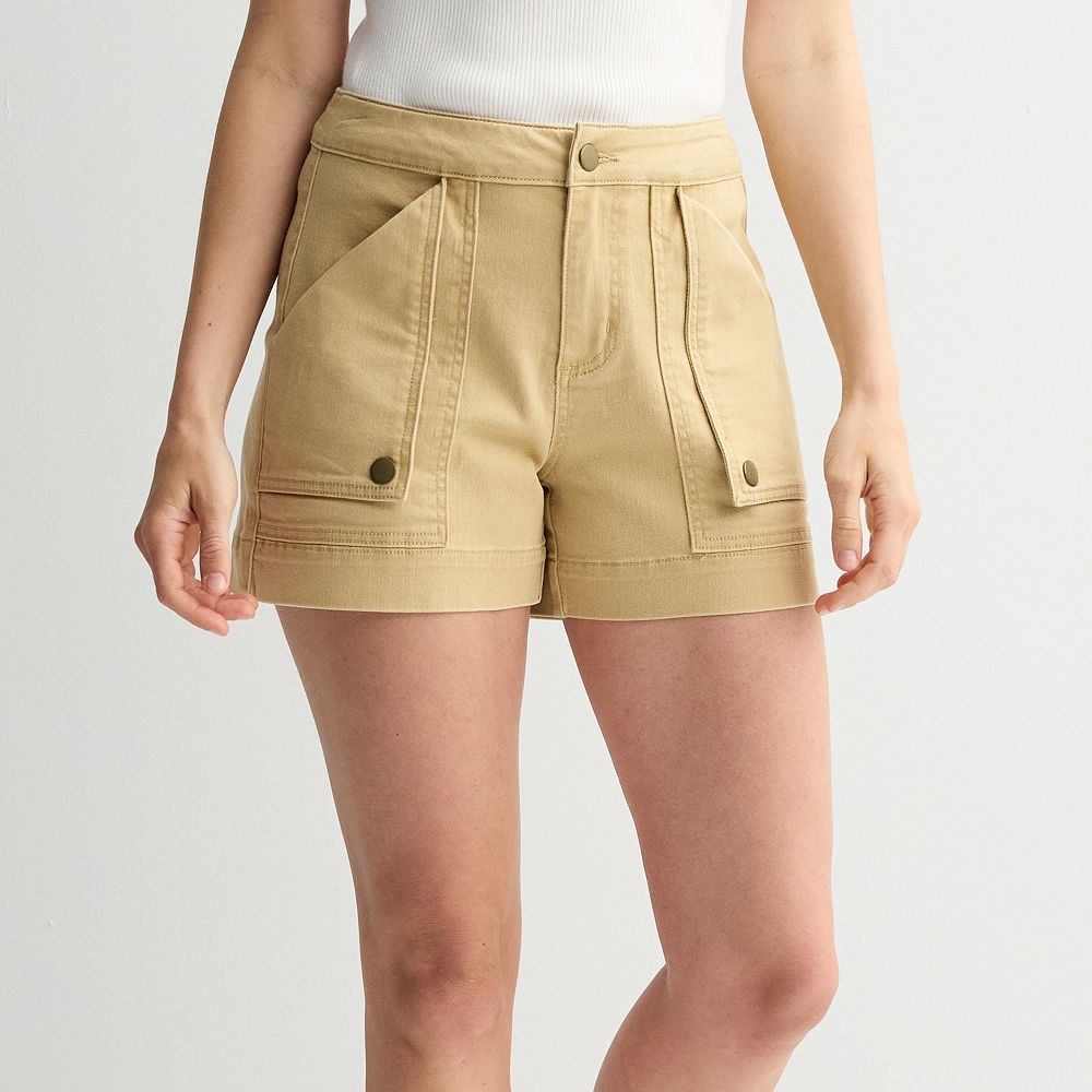 Flap Pocket Denim Wrap Shorts main image 0