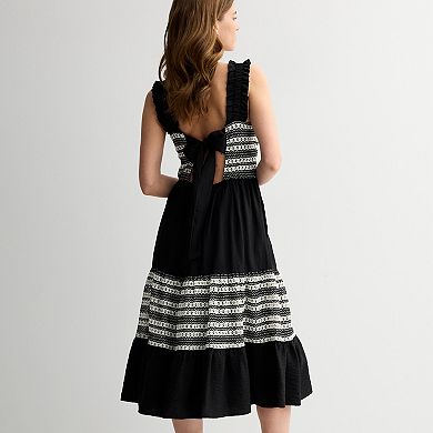 Women's Draper James Striped Crochet Midi Dress