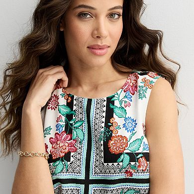 Women's Draper James Floral Print Sleeveless Linen Shell Top