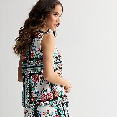 Women's Draper James Floral Print Sleeveless Linen Shell Top
