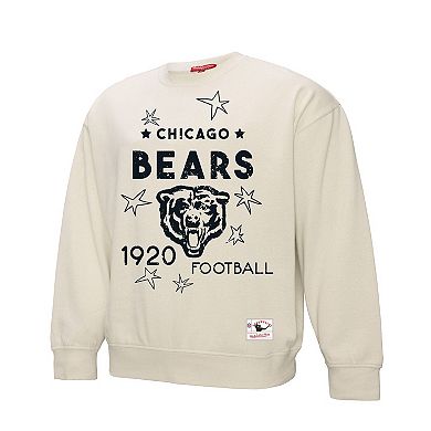 Women's Mitchell & Ness Cream Chicago Bears Shooting Stars Pullover Sweatshirt