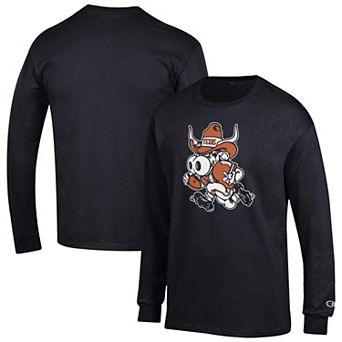 Men's Champion Black Texas Longhorns Bevo Long Sleeve T-Shirt