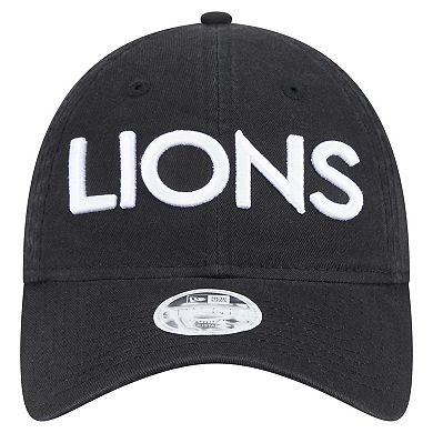 Women's New Era Black Detroit Lions Cece 9TWENTY Adjustable Hat