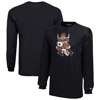 Youth Champion Black Texas Longhorns Bevo Long Sleeve T-Shirt