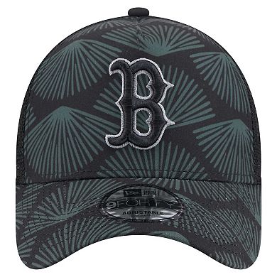 Men's New Era Black Boston Red Sox 9FORTY A-Frame Trucker Adjustable Hat